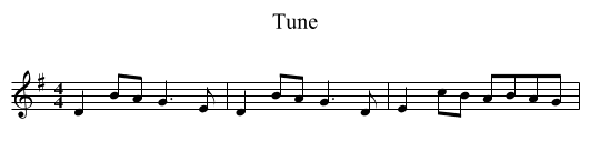 Tune - staff notation