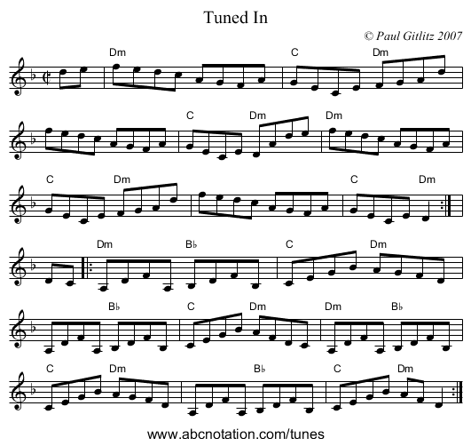 Tuned In - staff notation