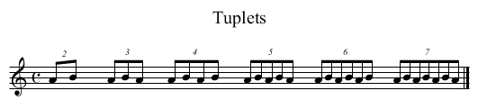 Tuplets - staff notation