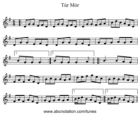 Túr Mór - staff notation