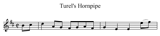 Turel's Hornpipe - staff notation