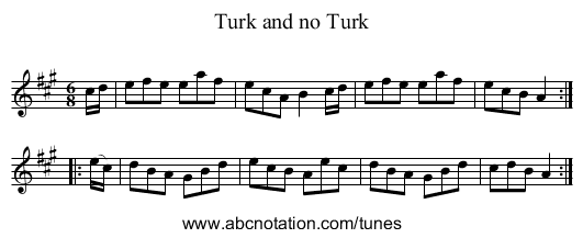 Turk and no Turk - staff notation
