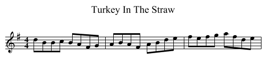 Turkey In The Straw - staff notation