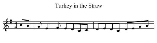 Turkey in the Straw - staff notation