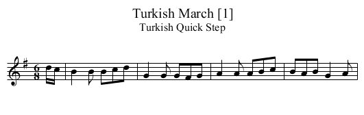 Turkish March [1] - staff notation