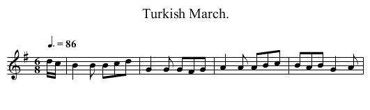 Turkish March. - staff notation