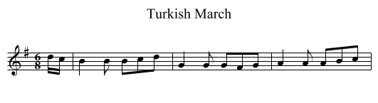 Turkish March - staff notation