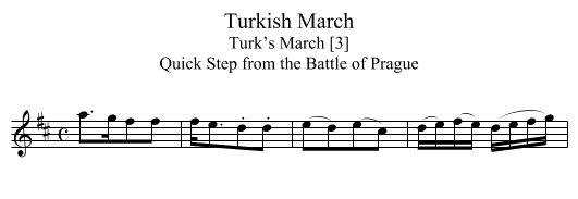 Turkish March - staff notation