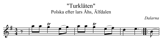 Turkl&aring;ten - staff notation