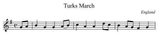 Turks March - staff notation