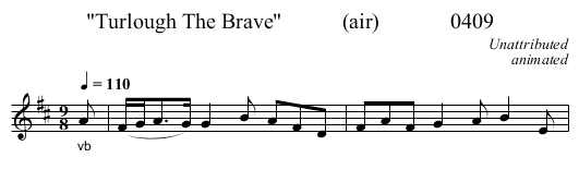 Turlough The Brave           (air)             0409 - staff notation
