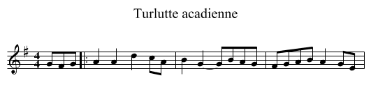 Turlutte acadienne - staff notation