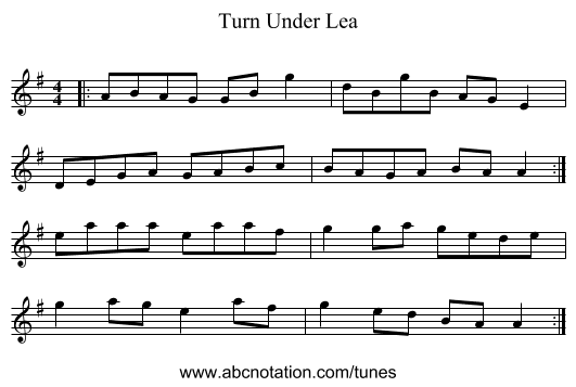 Turn Under Lea - staff notation
