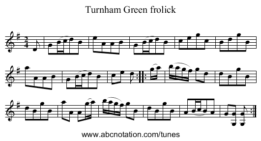 Turnham Green frolick - staff notation