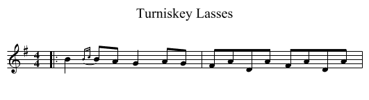 Turniskey Lasses - staff notation