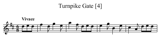 Turnpike Gate [4] - staff notation