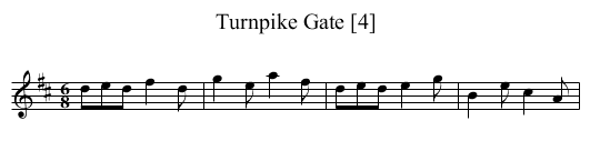 Turnpike Gate [4] - staff notation