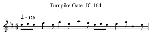 Turnpike Gate. JC.164 - staff notation