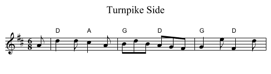 Turnpike Side - staff notation