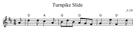 Turnpike Slide - staff notation