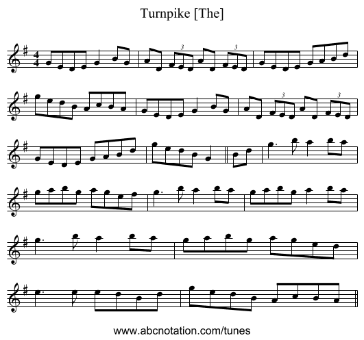 Turnpike [The] - staff notation