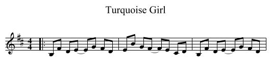 Turquoise Girl - staff notation