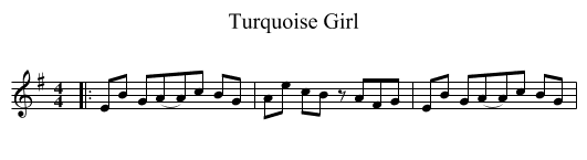 Turquoise Girl - staff notation