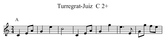 Turregrat-Juiz  C 2+ - staff notation
