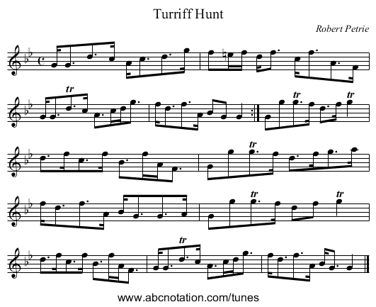 Turriff Hunt - staff notation