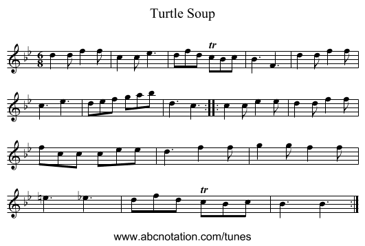 Turtle Soup - staff notation