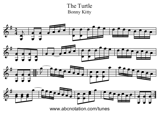 Turtle, The - staff notation