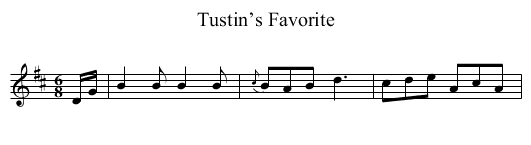 Tustin’s Favorite - staff notation