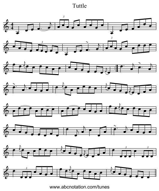 Tuttle - staff notation