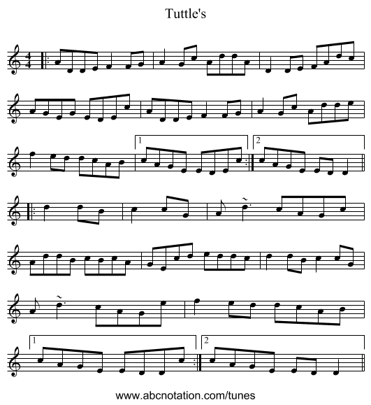 Tuttle's - staff notation