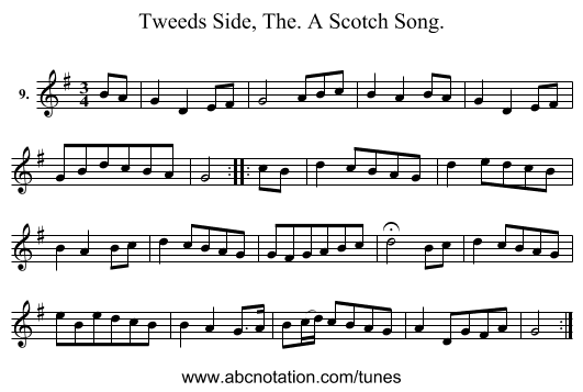 Tweeds Side, The. A Scotch Song. - staff notation