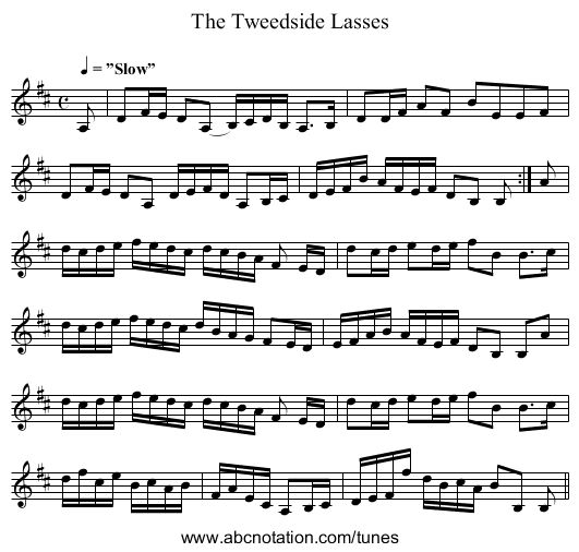 Tweedside Lasses, The - staff notation