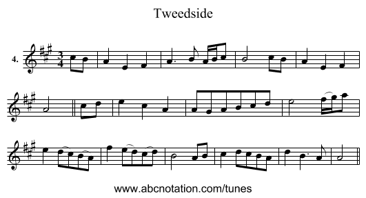 Tweedside - staff notation