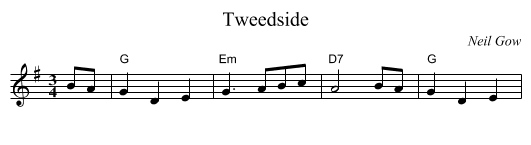 Tweedside - staff notation