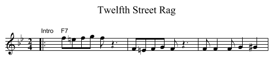 Twelfth Street Rag - staff notation