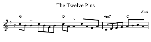 Twelve Pins, The - staff notation