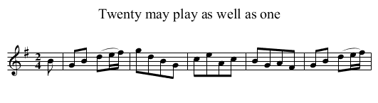 Twenty may play as well as one - staff notation