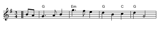 Twenty Years' Waltz - staff notation
