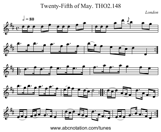Twenty-Fifth of May. THO2.148 - staff notation