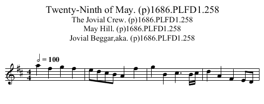 Twenty-Ninth of May. (p)1686.PLFD1.258 - staff notation