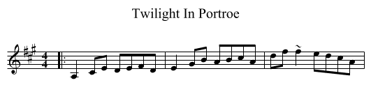 Twilight In Portroe - staff notation