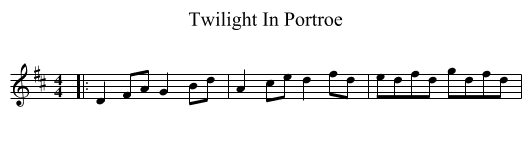 Twilight In Portroe - staff notation
