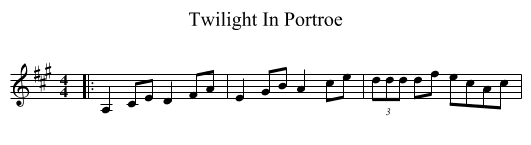 Twilight In Portroe - staff notation