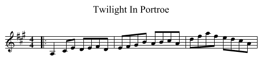 Twilight In Portroe - staff notation