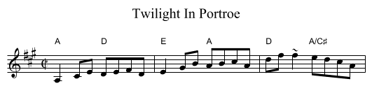 Twilight In Portroe - staff notation