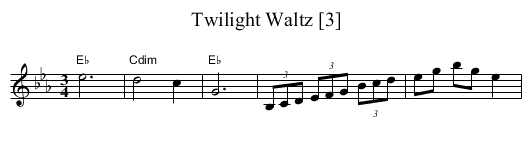 Twilight Waltz [3] - staff notation